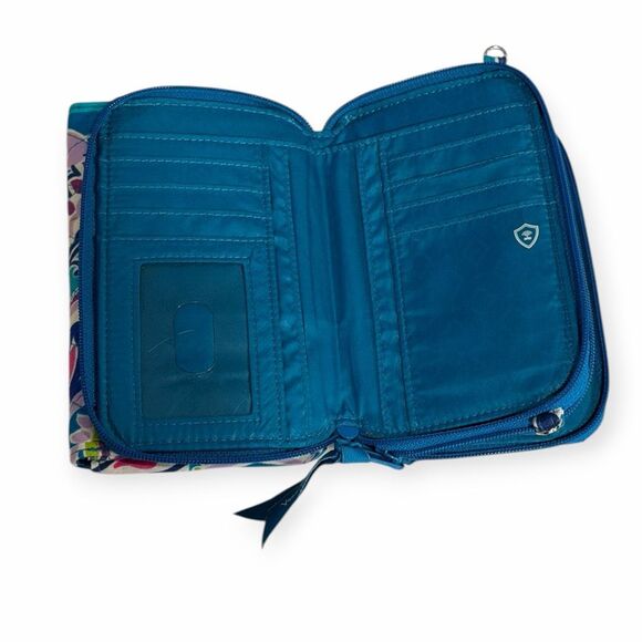 VERA BRADLEY Women’s Blue Multicolor Waikiki Paisley Wallet - Picture 2 of 6